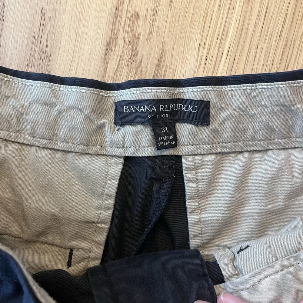Bannana Republic Classic Preppy Mens Black Chino Shorts‎ Sm-Med Size 31